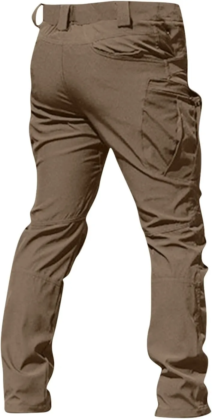 OIOLOYJM Cargo Pants for Men Relaxed Fit Work Hiking Waterproof Pants Stretch Tactical Pants Lightweight Outdoor Travel Pants