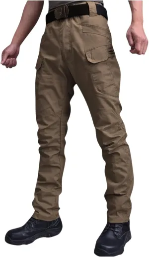 OIOLOYJM Cargo Pants for Men Relaxed Fit Work Hiking Waterproof Pants Stretch Tactical Pants Lightweight Outdoor Travel Pants