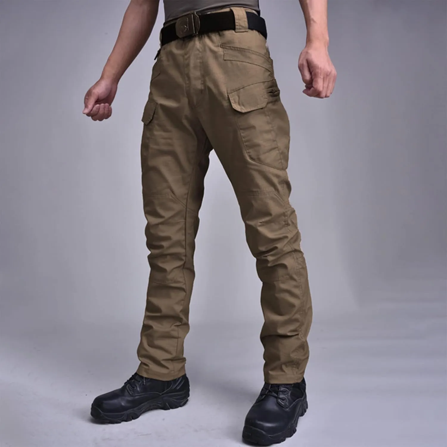 OIOLOYJM Cargo Pants for Men Relaxed Fit Work Hiking Waterproof Pants Stretch Tactical Pants Lightweight Outdoor Travel Pants