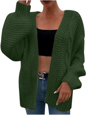 Oversized Chunky Cardigans for Women Trendy Cable Knit Open Fornt Sweaters Casual Loose Long Sleeve Cardigan Sweaters