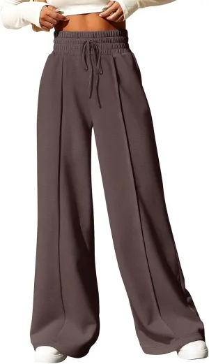 Oversized Sweatpants for Women Baggy Drawstring High Waisted Wide Leg Pants Casual Fleece Joggers with Pockets