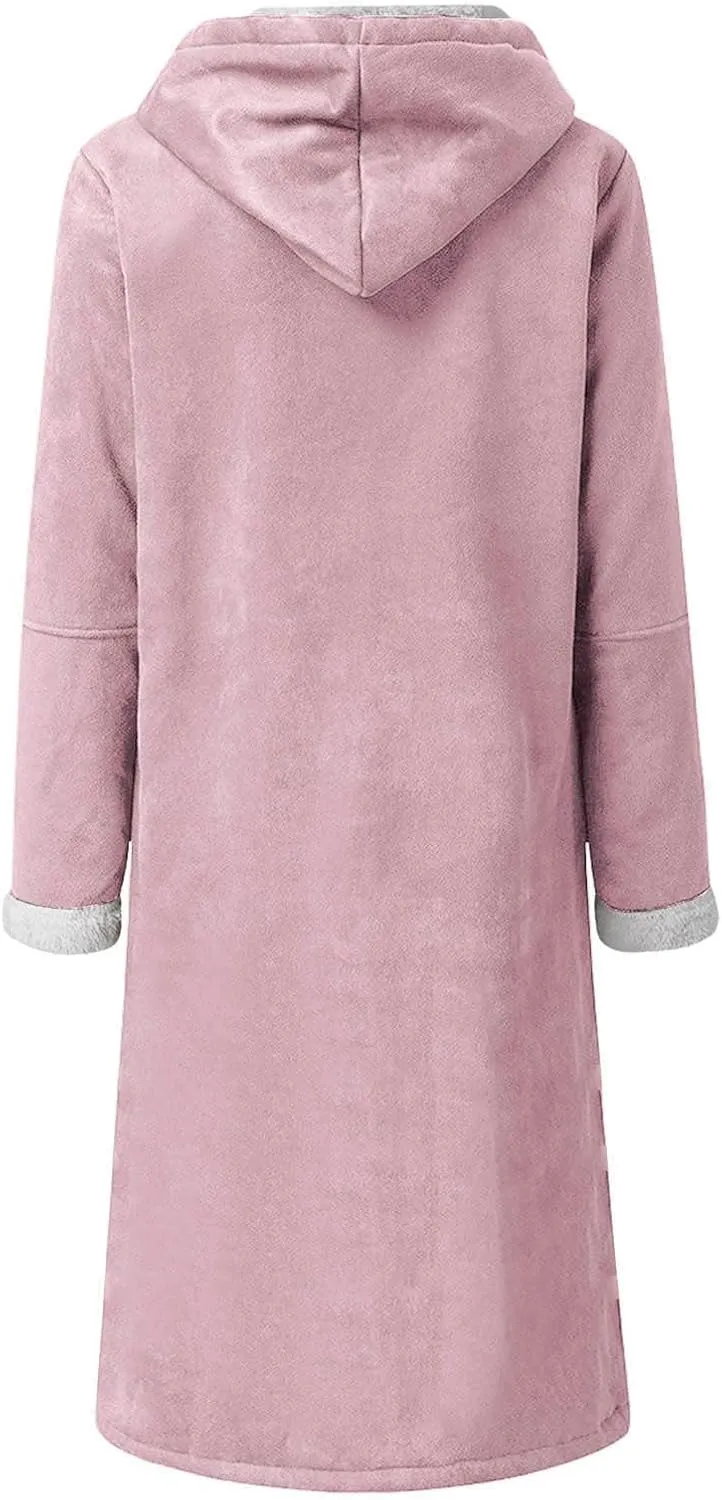 Plus Size Winter Coats for Women 2024 Trendy Warm Sherpa Fleece Lined Jackets Suede Hooded Parka Peacoats Outerwear