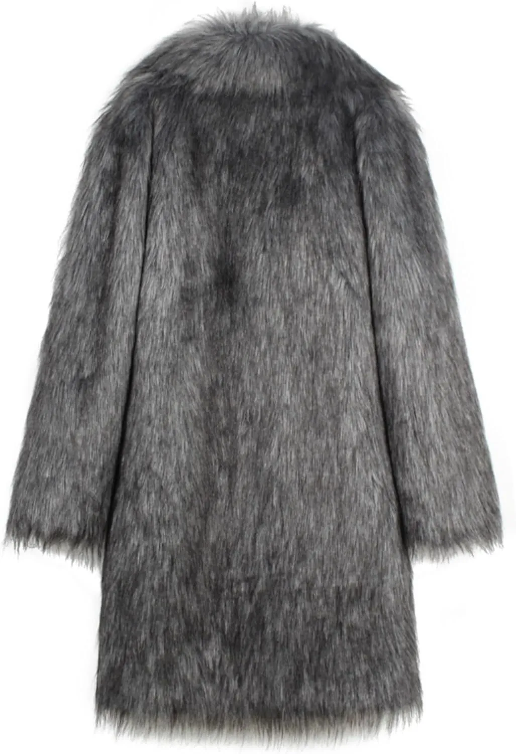 QWENTMTNTY Men Fluffy Long Faux Fur Coat Fashion Heavyweight Warm Winter Coats Thicken Faux Shearling Cardigan Overcoat