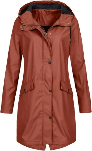 Rain Coat for Women Waterproof Hood Lightweight Outdoor Jacket Long Women's Coat Waterproof Travel Jacket