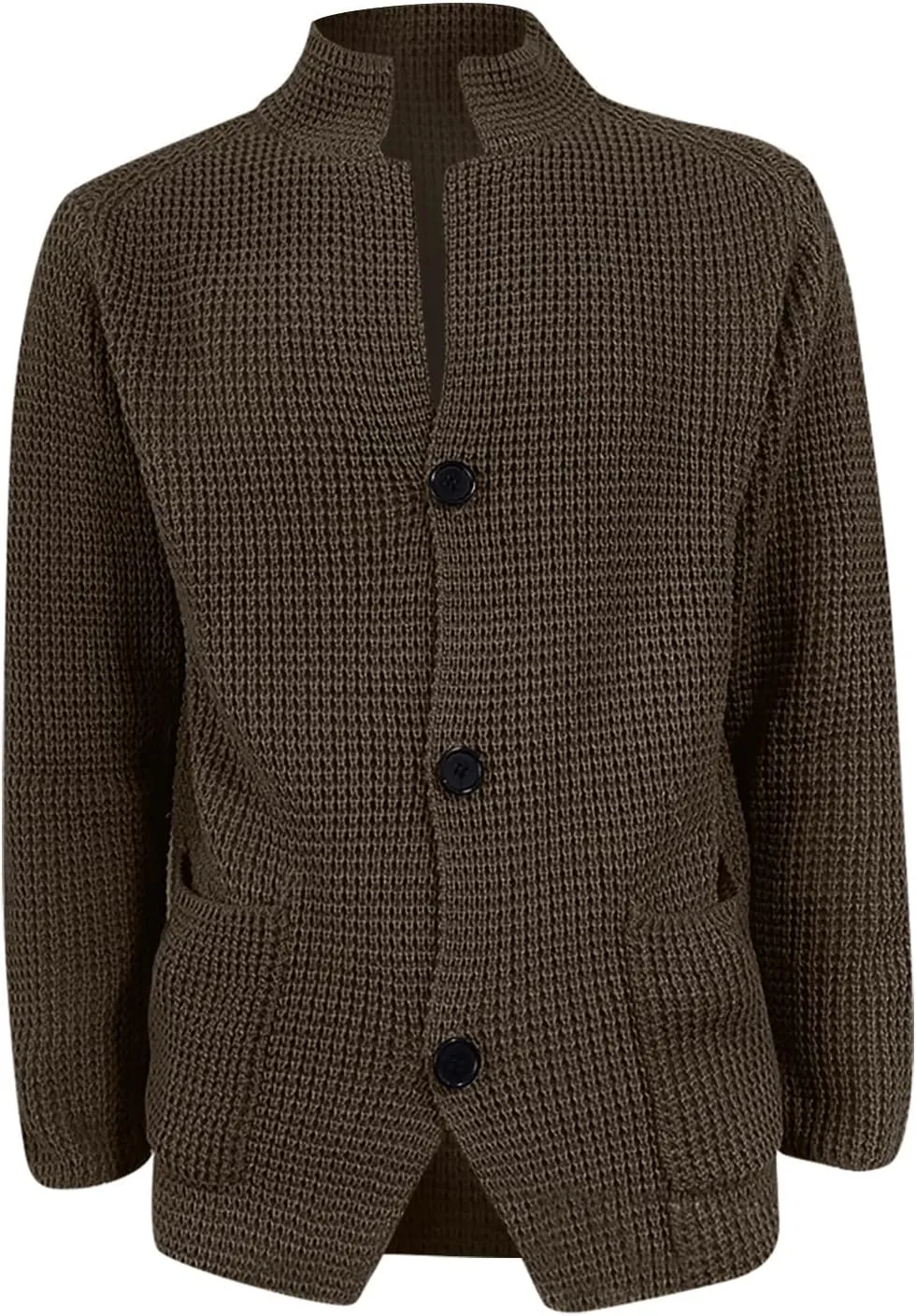 RTRDE Mens Cardigan Sweater Jackets Long Sleeve Shawl Collar Buttons Down Cable Knit Cardigan Sweater Casual, S-3XL