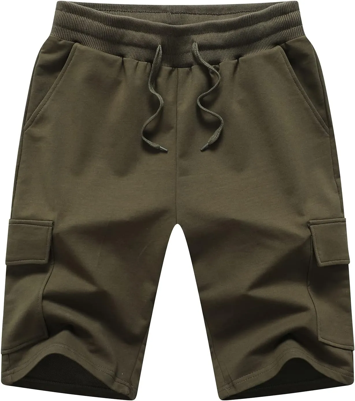 STICKON Mens Shorts Casual Classic Fit Drawstring Summer Beach Shorts with Zipper Pockets