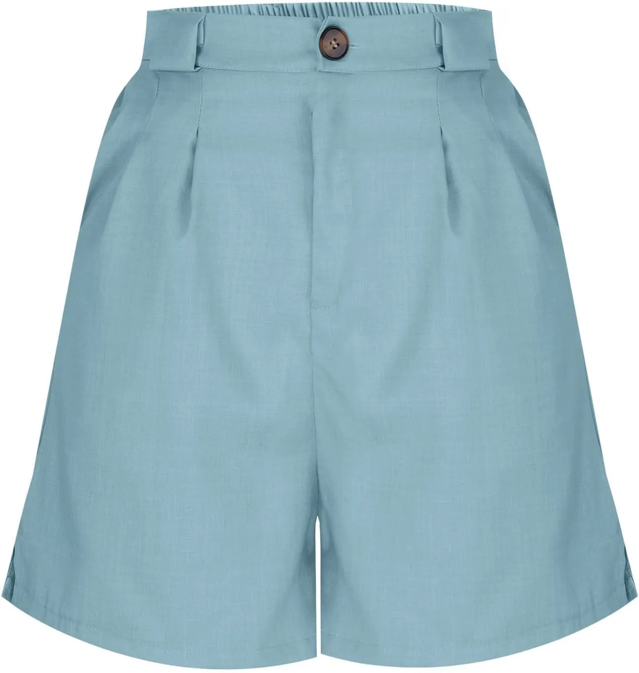 Summer Shorts for Women Bermuda Shorts Casual Elastic High Waisted Wide Leg Shorts Knee Length Shorts with Pockets