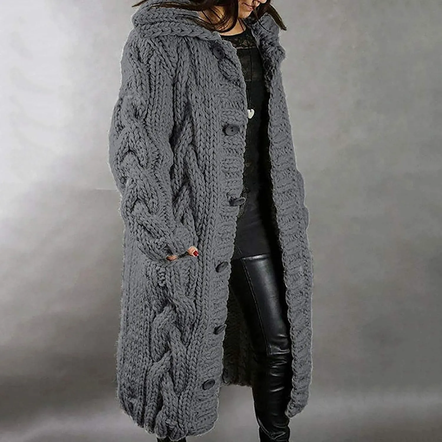 Sweaters for Women Sleeve Knitted Tops Pullover Turtleneck Sweater Long Sweater Fall Sweaters Round Neck Loose