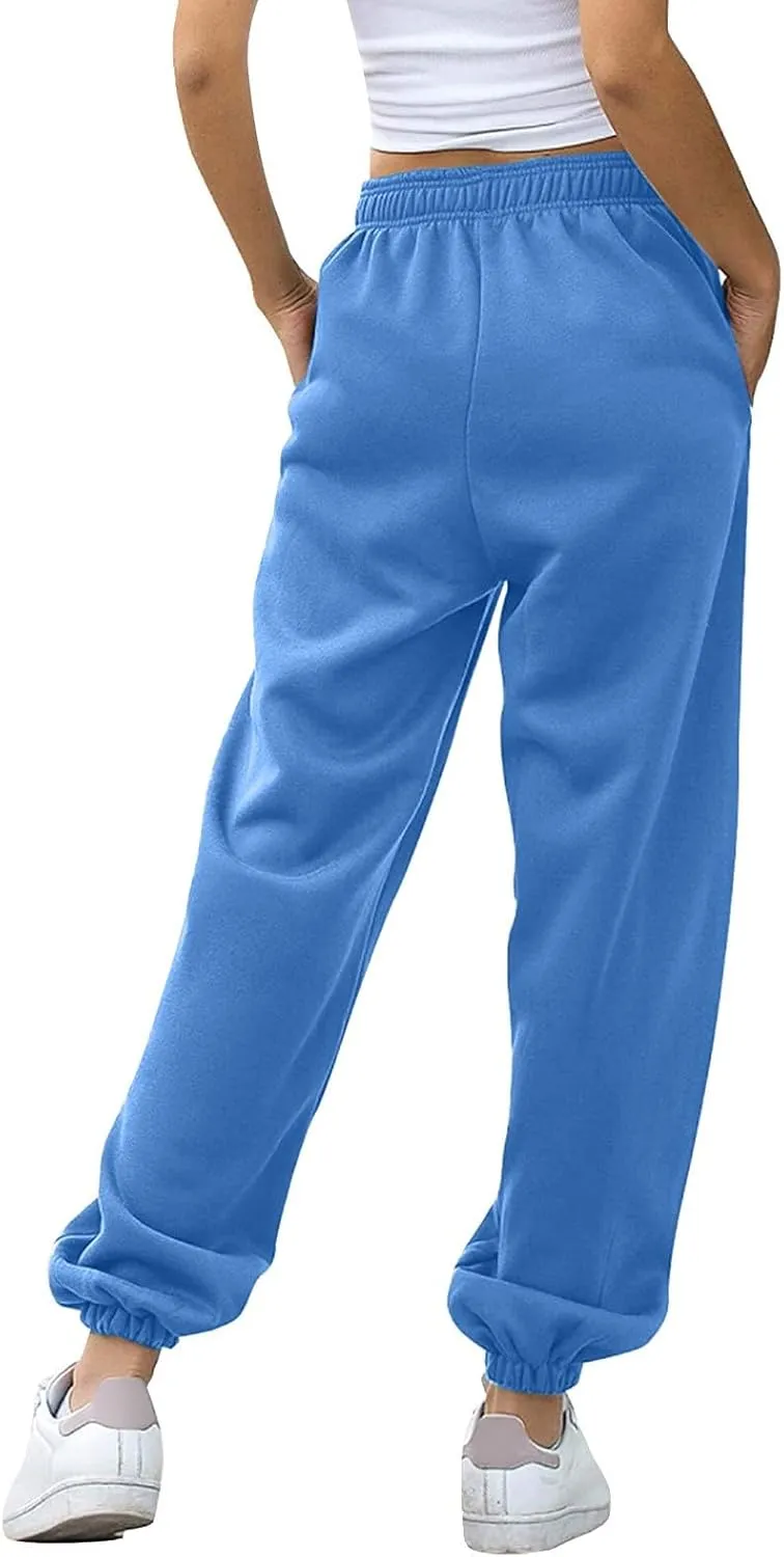 Sweatpants Women Cinch Bottom Baggy High Waisted Sweat Pants Casual Joggers Y2k Aesthetic Warm Trousers with Pockets