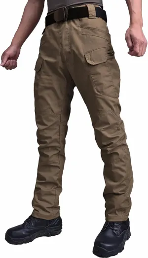 Tactical Pants for Men Stretch Big and Tall Work Pants Outdoor Hiking Pants Slim Fit Military Pants with Multi Pocket