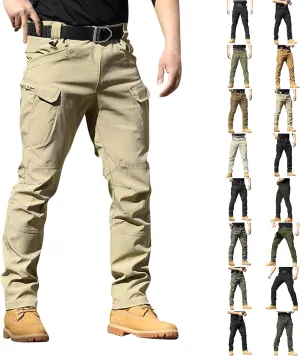 Tactical Pants for Men Waterproof Straight Leg Lightweight Cargo Pants Hiking Baggy Cargo Pants with Pockets