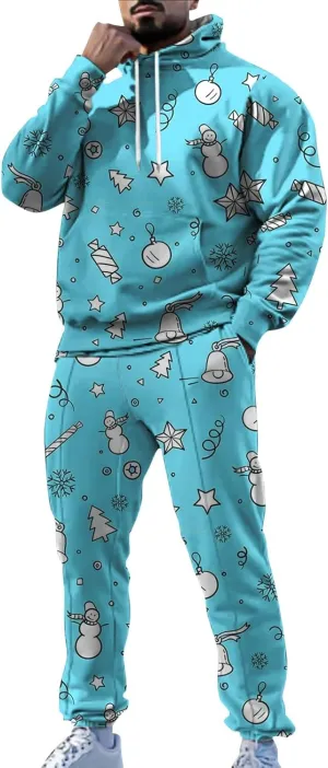 Tech Suit Fashionable Loose and Trendy 3D Printed Long Sleeved Pants Set Casual Athletic Jogging Suits Sweat Set