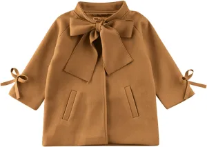 Toddler Girls Trench Coat Long Winter Jacket Kids Girls' Dress Coat Wool Blend Long Peacoat Faux Fur Jacket Outerwear