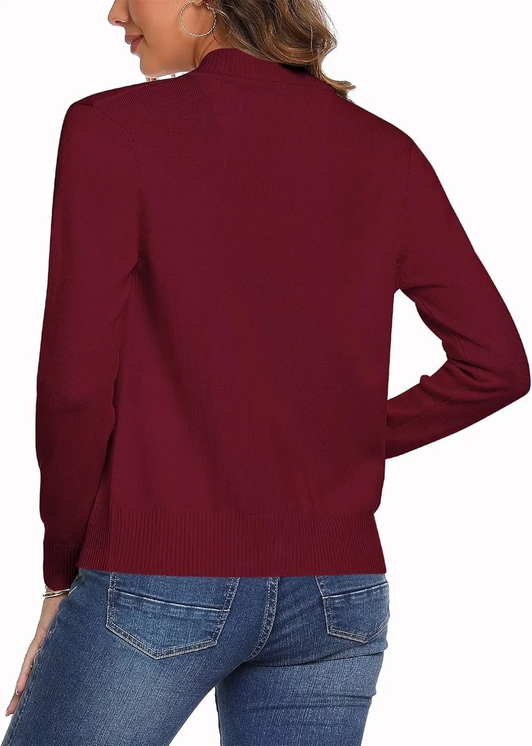 Totatuit Womens Long Sleeve Knitted Zip Up Sweater Cardigans Sweaters Lightweight Zipper Sweatshirts Jacket