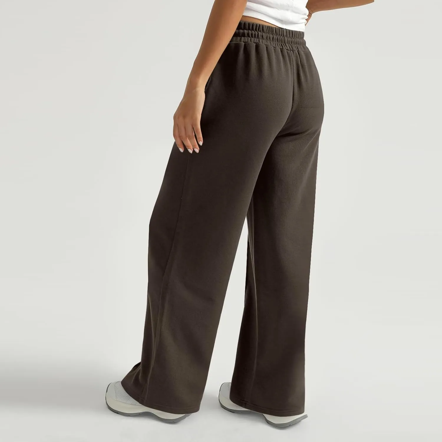 Track Pants for Women Baggy High Waisted Wide Leg Sweatpants Oversized Lightweight Lounge Pants with Pockets