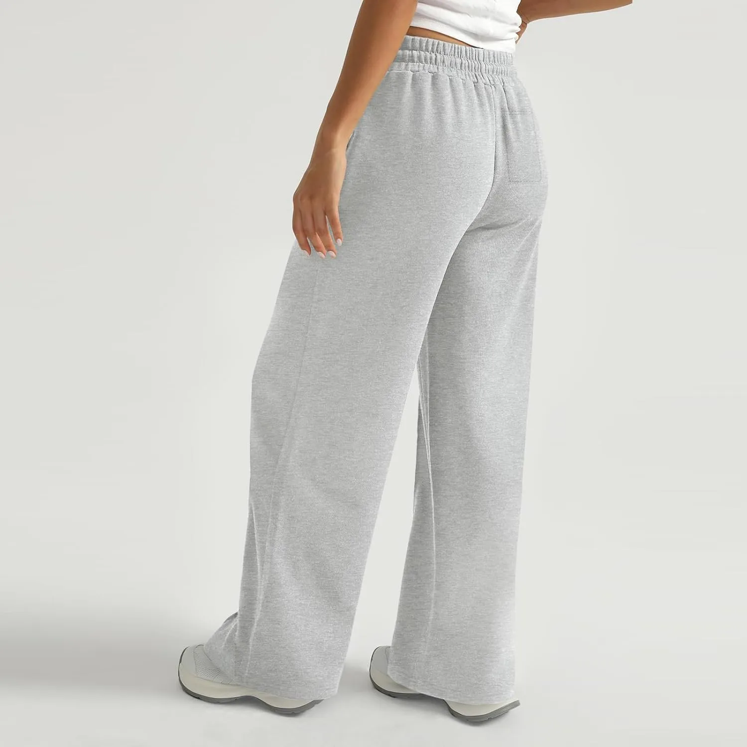 Track Pants for Women Baggy High Waisted Wide Leg Sweatpants Oversized Lightweight Lounge Pants with Pockets