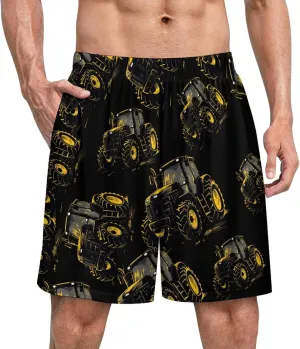 Tractor Men's Pajama Shorts Comfy Sleep Shorts Lounge Shorts Soft Pj Bottoms Sleepwear
