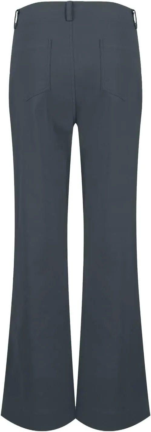 Twill Wide Leg Pants Woman Causal High Waisted Flared Pants with Pockets Classic Comfort Straight Leg Twill Pant