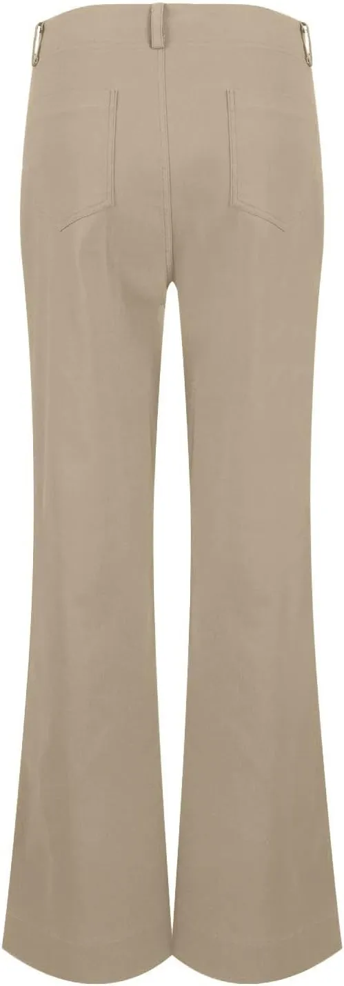Twill Wide Leg Pants Woman Causal High Waisted Flared Pants with Pockets Classic Comfort Straight Leg Twill Pant