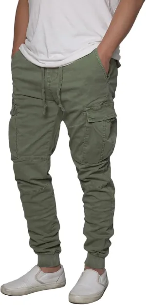 URBANJ Men's Twill Cargo Jogger Pants Size S-5XL