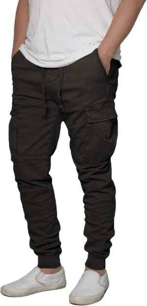 URBANJ Men's Twill Cargo Jogger Pants Size S-5XL