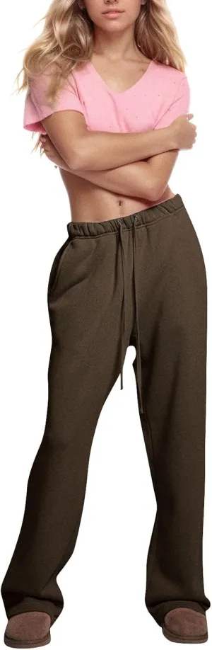 Wide Leg Sweatpants Women Casual Comfy Fleece Lined Joggers Baggy Drawstring Low Rise Sweat Pants with Pockets