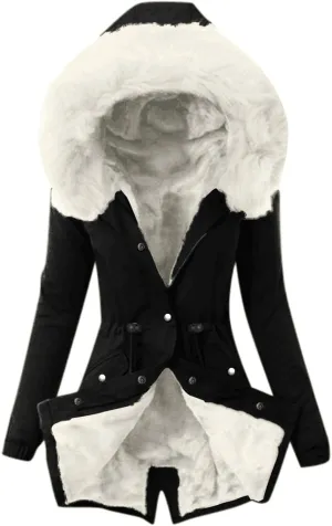 Winter Coats for Women Warm Lamb Wool Coat Mid Length Sherpa Thick Jackets with Hood Parka Jacket