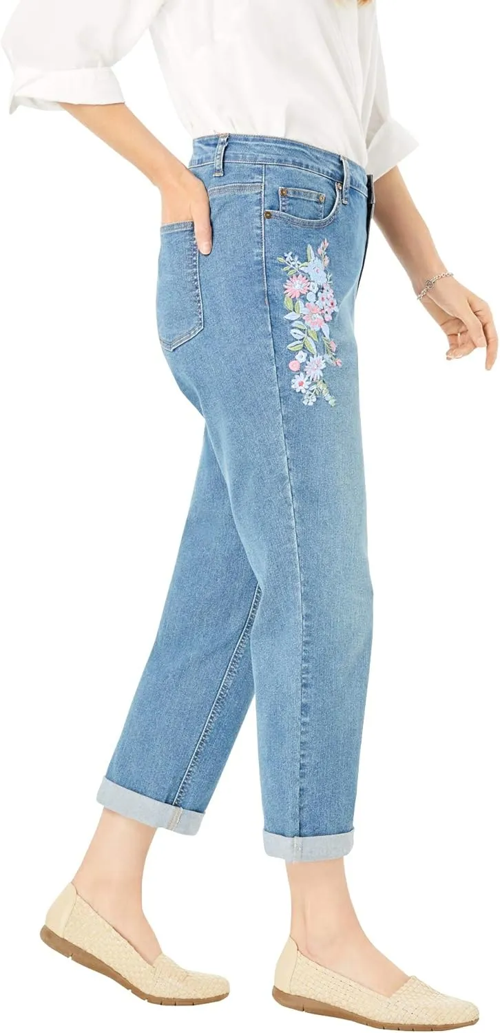 Woman Within Women's Plus Size Petite Girlfriend Stretch Denim Jean