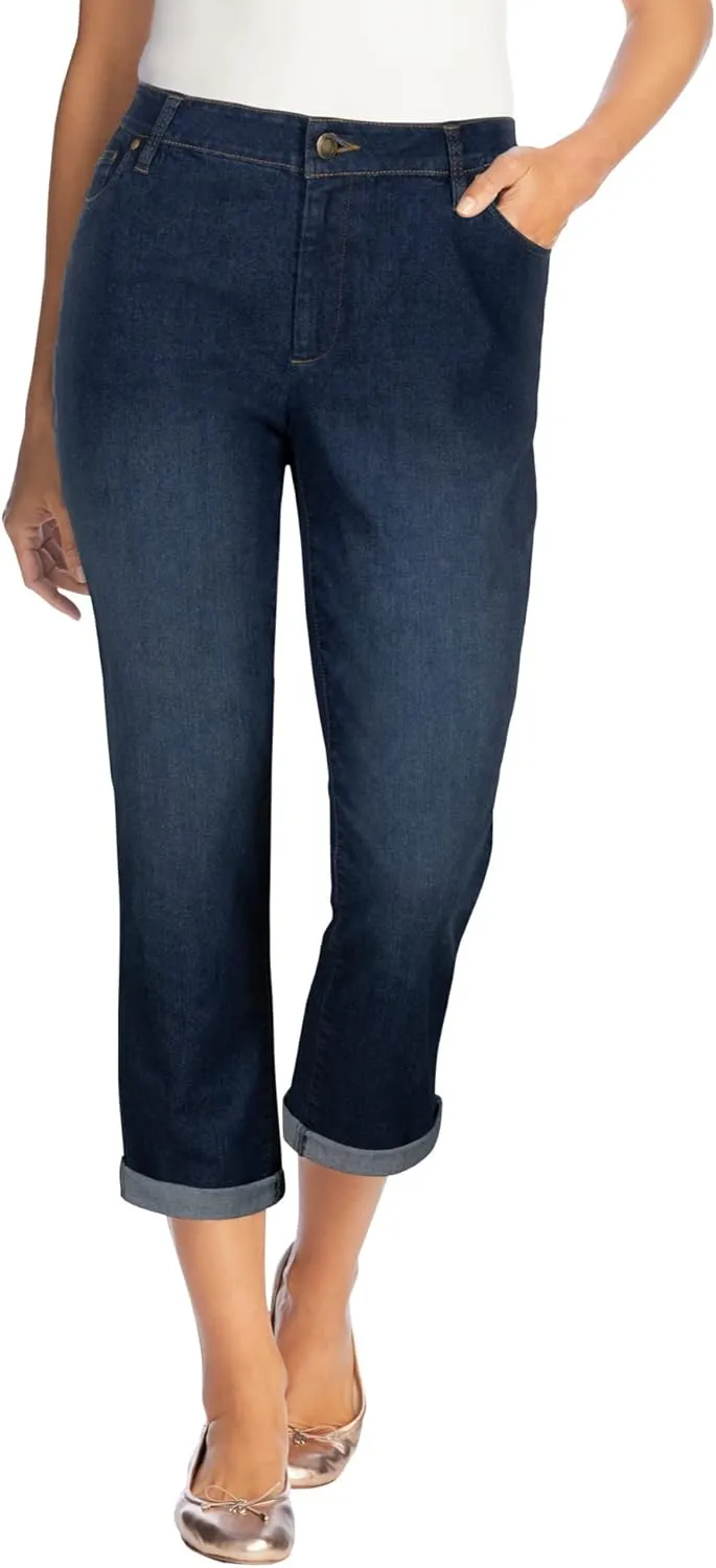 Woman Within Women's Plus Size Petite Girlfriend Stretch Denim Jean