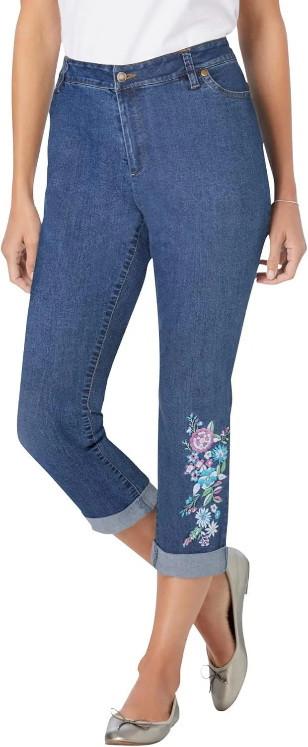 Woman Within Women's Plus Size Petite Girlfriend Stretch Denim Jean