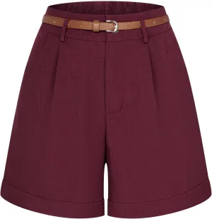 Women High Waisted Wide Leg Shorts Bermuda Shorts Paperbag Shorts