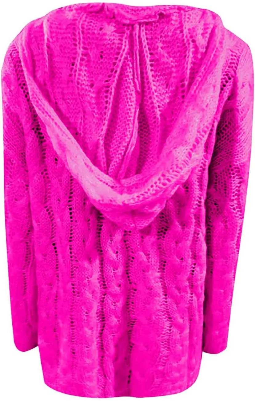 Women Hooded Sweater Cable Knit Pullover Sweaters Casual Plus Size Jumper Tops 2022 Chunky Warm Fall Outfits Y2k Modern