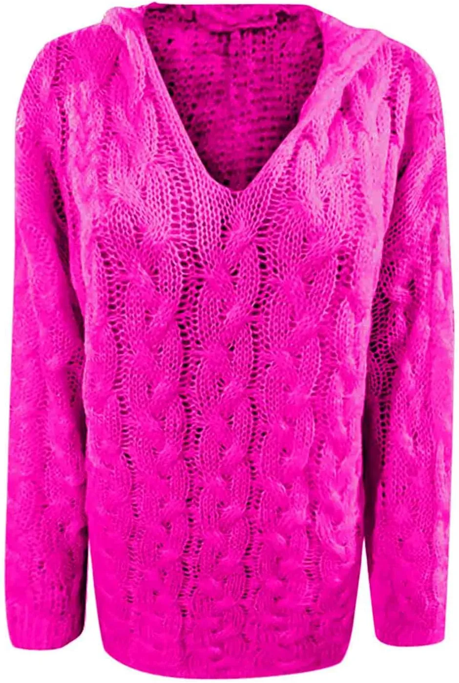 Women Hooded Sweater Cable Knit Pullover Sweaters Casual Plus Size Jumper Tops 2022 Chunky Warm Fall Outfits Y2k Modern