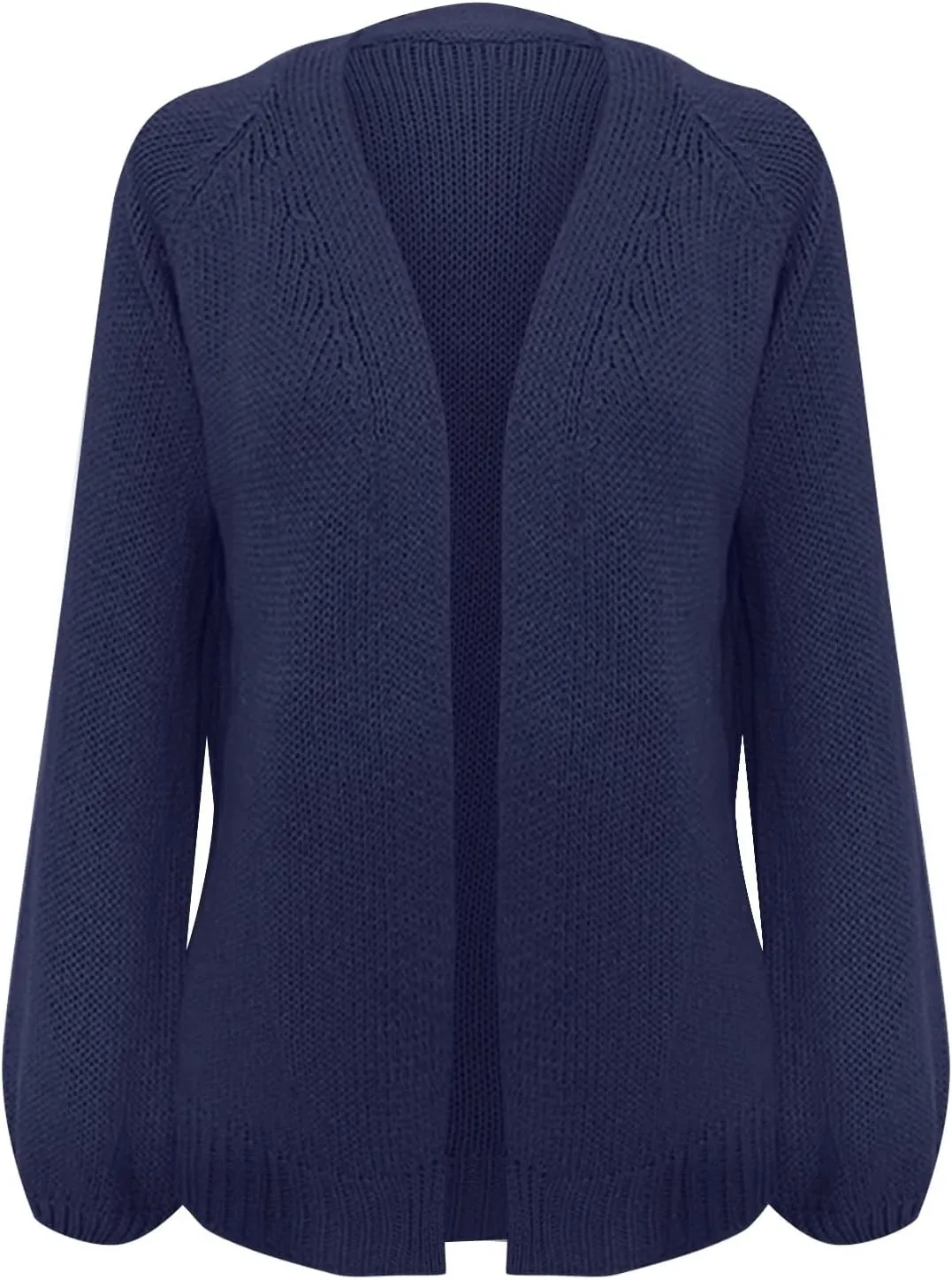 Womens 2023 Fall Winter Long Sleeve Snap Open Front Sweater Solid Color Knit Ribbed Neckline Long Sleeve Cardigans