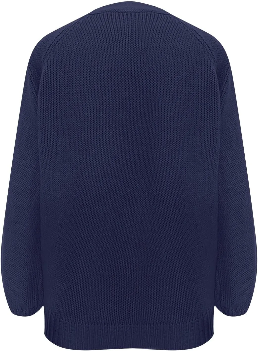 Womens 2023 Fall Winter Long Sleeve Snap Open Front Sweater Solid Color Knit Ribbed Neckline Long Sleeve Cardigans