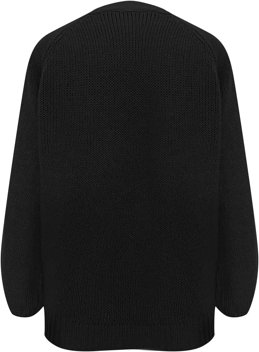Womens 2023 Fall Winter Long Sleeve Snap Open Front Sweater Solid Color Knit Ribbed Neckline Long Sleeve Cardigans