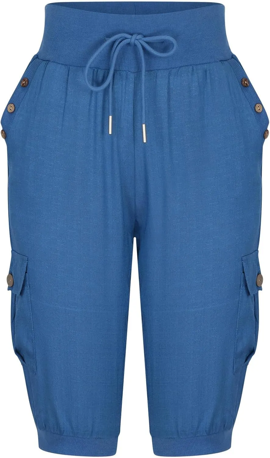 Womens Cargo Capri Pants Hiking Cropped Pants Lightweight Quick Dry Joggers Drawstring Elastic Waist Athletic Pant
