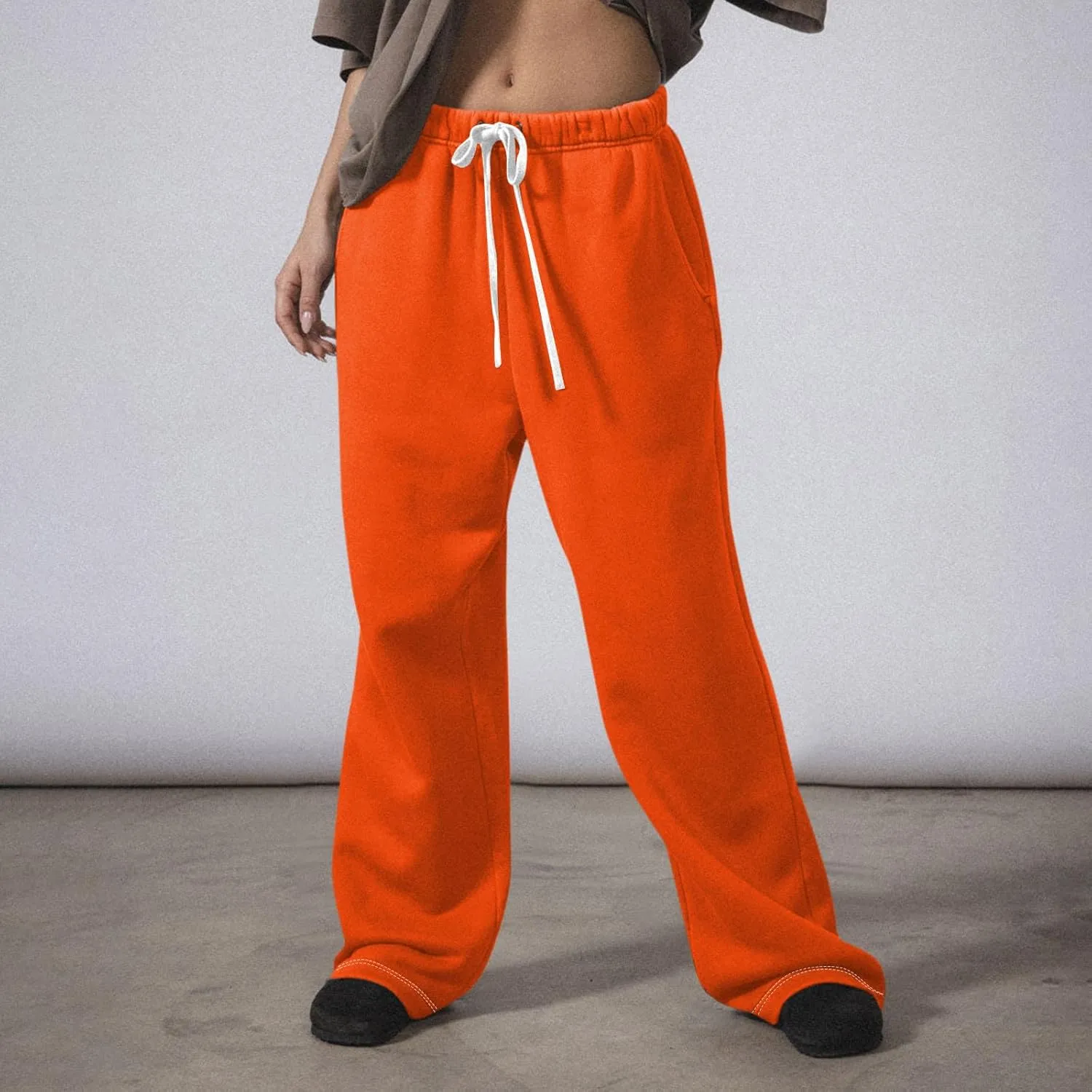 Womens Cargo Sweatpants Oversized Fleece Joggers Fall Fashion Outfits Y2k Clothes 2025 Workout Joggers Pants Pockets