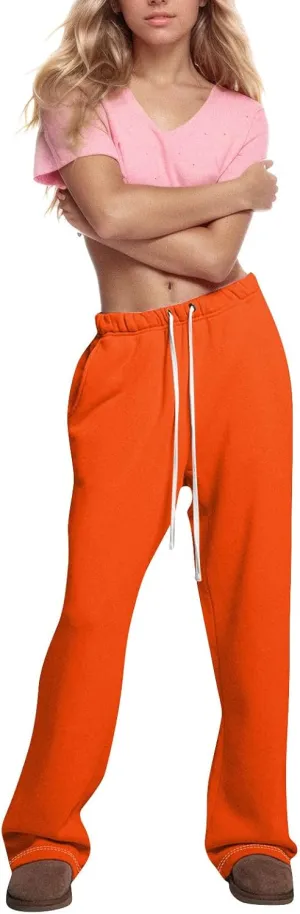 Womens Cargo Sweatpants Oversized Fleece Joggers Fall Fashion Outfits Y2k Clothes 2025 Workout Joggers Pants Pockets