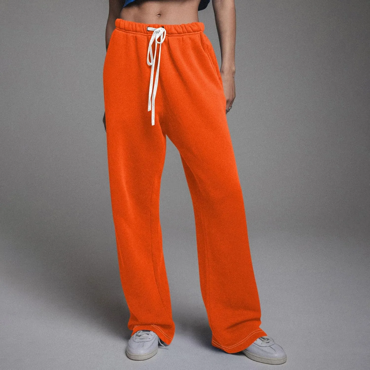 Womens Cargo Sweatpants Oversized Fleece Joggers Fall Fashion Outfits Y2k Clothes 2025 Workout Joggers Pants Pockets