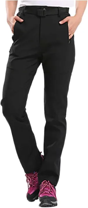 Women's Fleece Lined Joggers Pants Water Resistant Winter Hiking Sweatpants Warm Thermal with Pockets Fleece Joggers