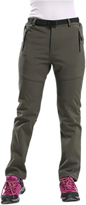 Women's Fleece Lined Joggers Pants Water Resistant Winter Hiking Sweatpants Warm Thermal with Pockets Fleece Joggers