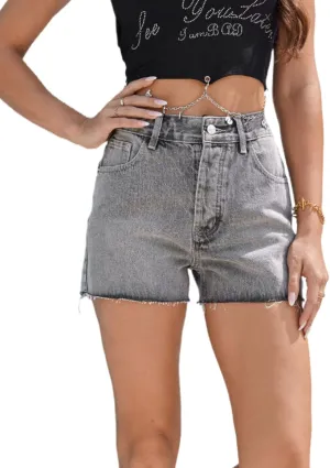Womens High Waisted Denim Jean Shorts Ripped Frayed Casual Stretchy Shorts for Summer