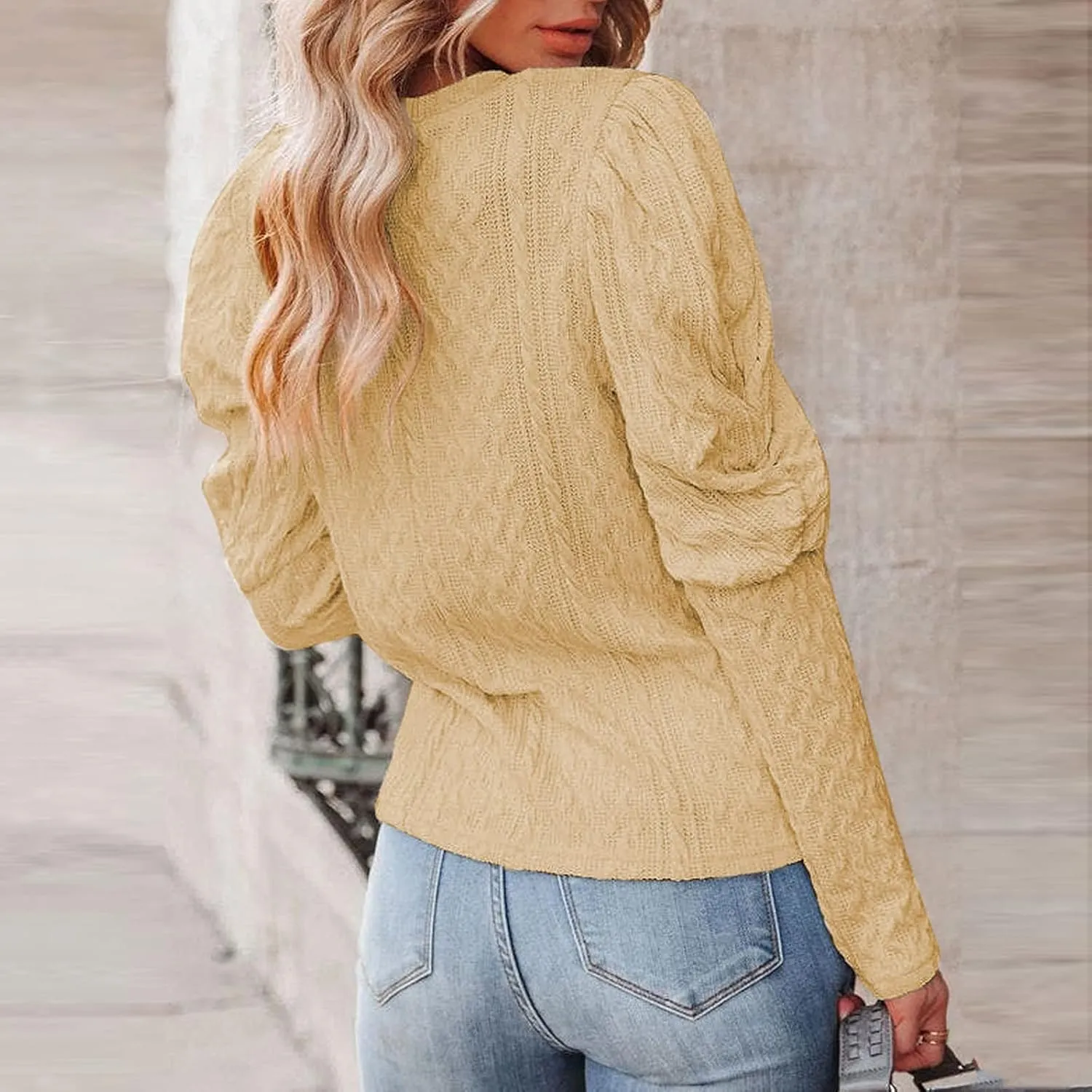 Women's Long Cardigans Pullover Casual Knit Sweaters Sleeve Crewneck Sweater Tops Oversized Sweater
