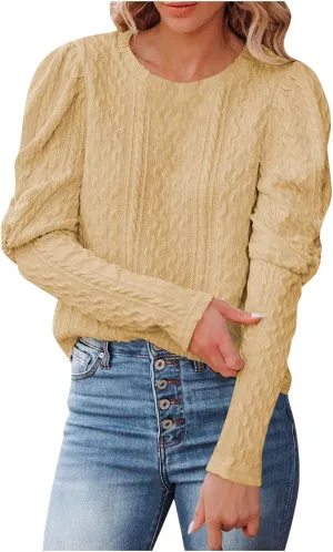 Women's Long Cardigans Pullover Casual Knit Sweaters Sleeve Crewneck Sweater Tops Oversized Sweater