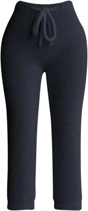 Womens Sherpa Fleece Pajama Bottom Fuzzy Warm Sherpa Fleece Pajama Pants Casual Elastic Waist Comfy Lounge Pants