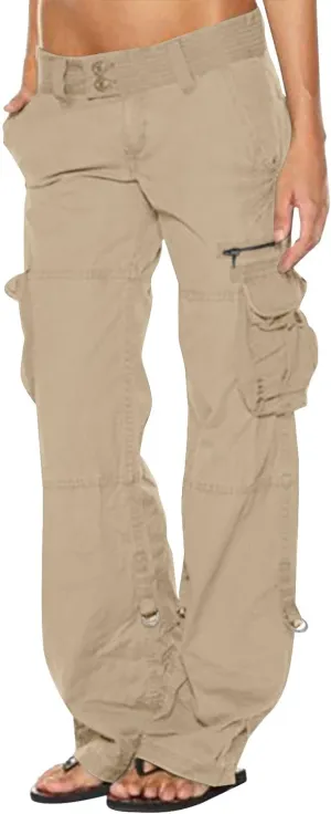 Women's Stretchy Tactical Cargo Pants High Waisted Casual Joggers Plus Size Skinny Trousers Cargo Pants with 6 Pockets
