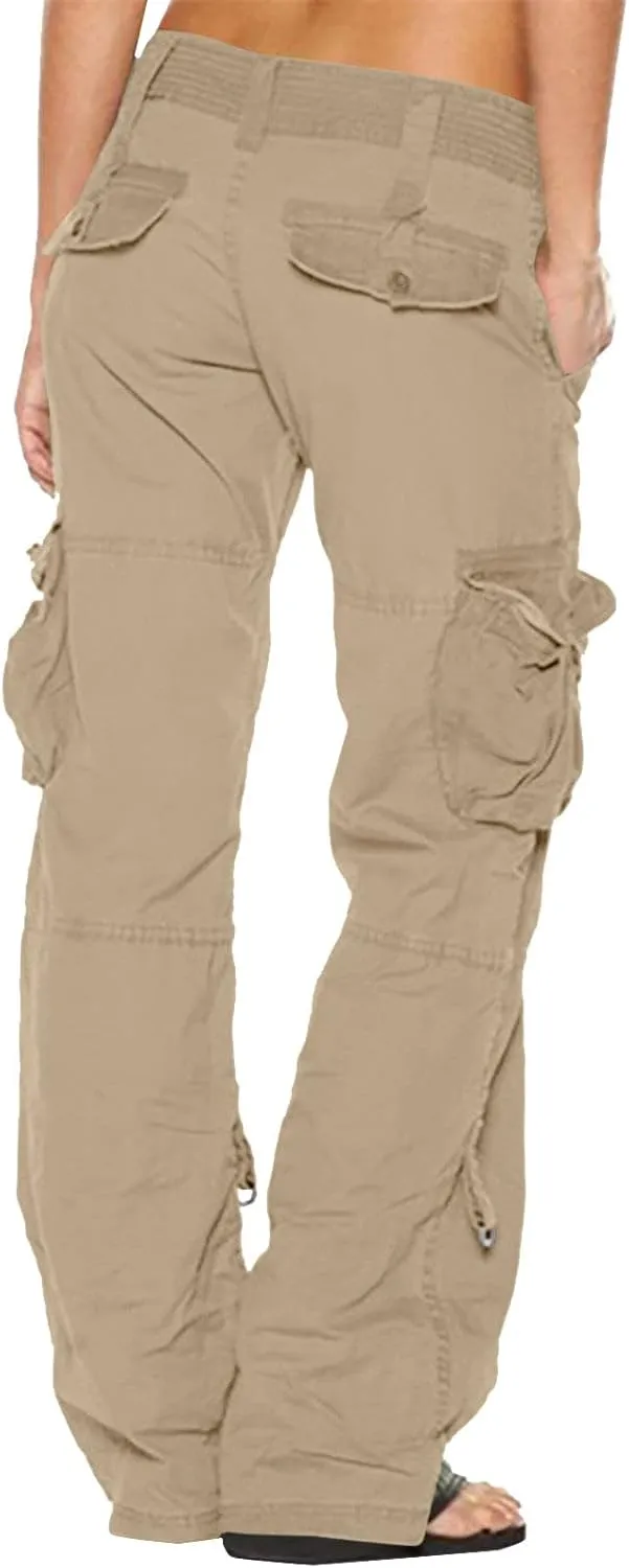 Women's Stretchy Tactical Cargo Pants High Waisted Casual Joggers Plus Size Skinny Trousers Cargo Pants with 6 Pockets