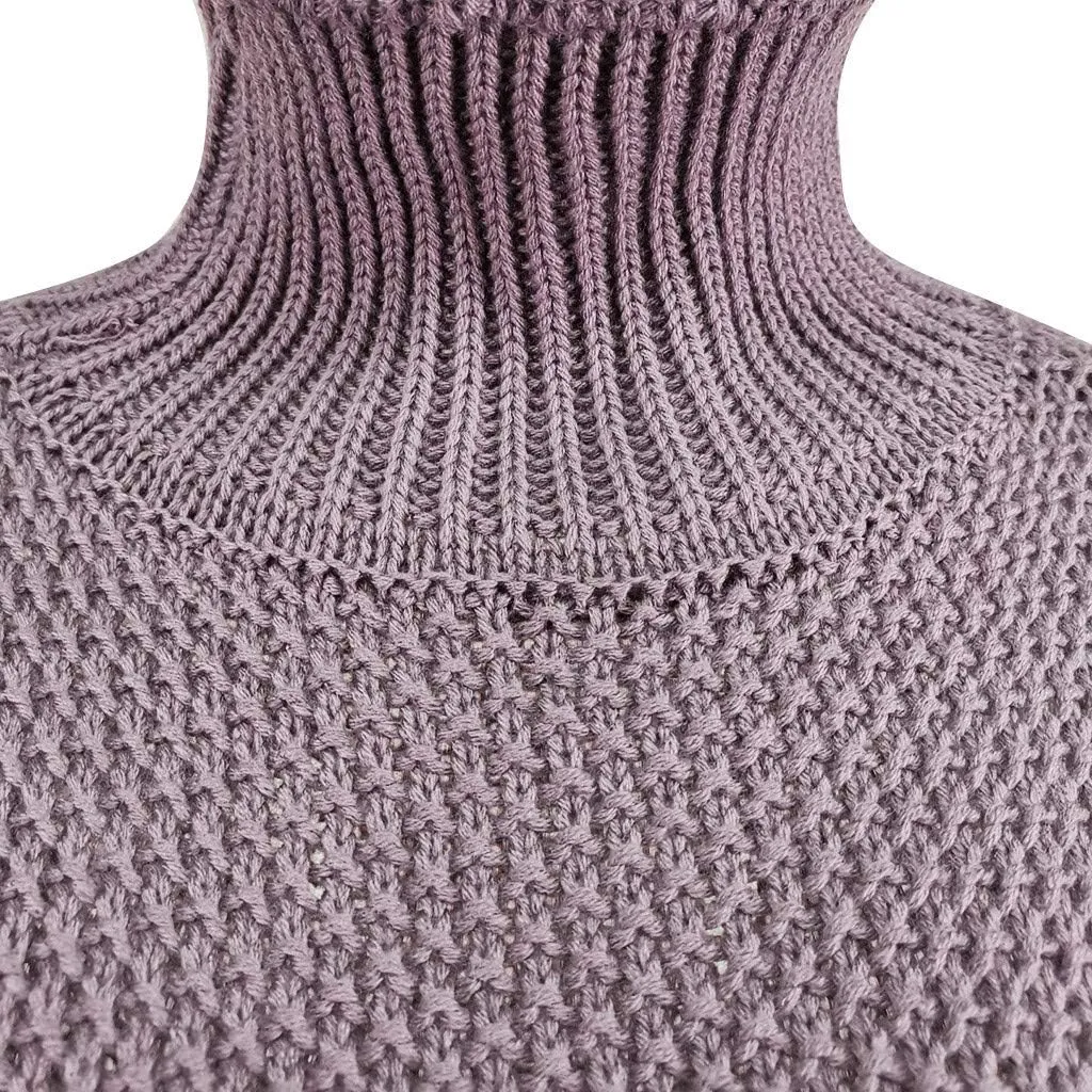 Women's Sweater Oversize Casual Solid Turtleneck Chunky Knit Long Sleeve Tops Trendy Pullover Jumper Thermal Shirts