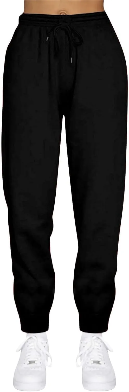 Womens Sweatpants Baggy Drawstring Plus Size Joggers Cinch Bottom Fleece Sweatpants Casual Athletic Joggers with Pockets